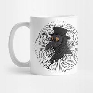 Creepy Plague Doctor Steampunk Style Illustration Mug